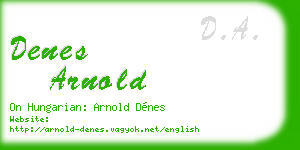 denes arnold business card