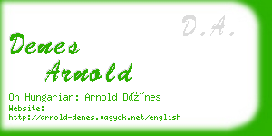 denes arnold business card